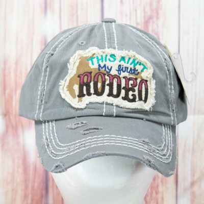 s This Ain't My First Rodeo Distressed One Size Baseball Cap Hat NWT   eb-55124446